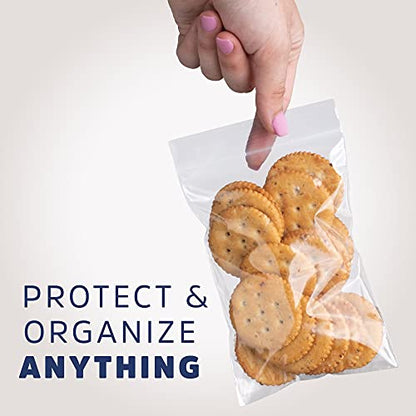 CLEAR PLASTIC RECLOSABLE ZIP BAGS - Bulk GPI Case Of 1000 4" x 6" 2 mil Thick Strong & Durable Poly Baggies With Resealable Zip Top Lock For Travel, Storage, Packaging & Shipping.