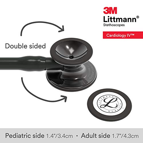 3M Littmann Cardiology IV Diagnostic Stethoscope, 6232, More Than 2X as Loud, Weighs Less, Stainless Steel High Polish Smoke-Finish Chestpiece, 27" Black Tube, Stem, and Headset