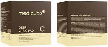 Medicube Deep Vita C Facial Pads, Vitamin C Toner Pads for Uneven Skin Tone, 500,000PPM of vitamin water & 3 types of vitamin, Hydrating & Resurfacing (70 sheets)