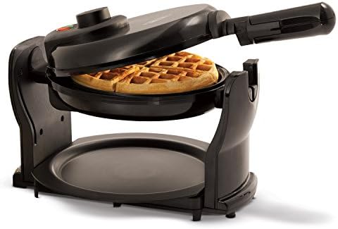 BELLA Classic Rotating Belgian Waffle Maker with Nonstick Plates, Removable Drip Tray, Adjustable Browning Control and Cool Touch Handles, Black