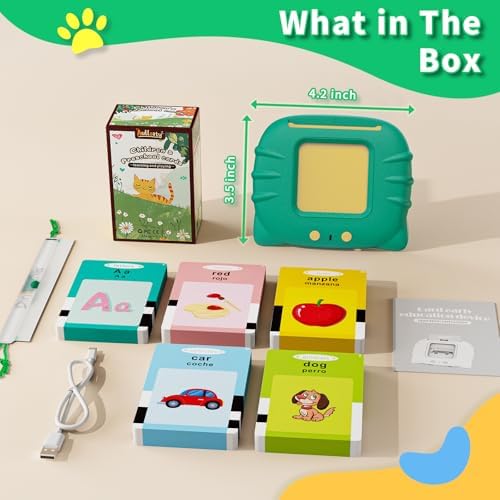 Toddler Toys Bilingual English and Spanish Talking Flash Cards for 1 2 3 4 5 6 Year Old Boys and Girls, Autism Sensory Toys for Autistic Children, Learning Educational Speech 250 Sight Words