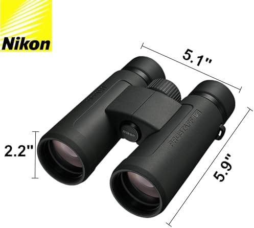 Nikon Prostaff P3 10x42 (16777) Black Binoculars Bundle with Lens Pen, and Cloth - High Powered Compact Adult Binoculars for Hunting, Bird Watching, and Hiking Essentials, Zoom Lightweight Travel