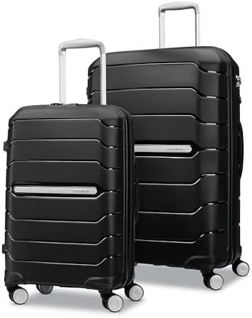 Samsonite Freeform Hardside Expandable with Double Spinner Wheels, Black, 2-Piece Set (21/28)