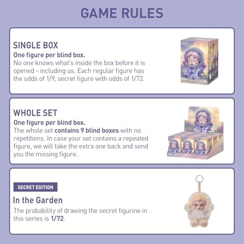 POP MART SKULLPANDA L’impressionnisme Series Plush Doll 9 PCs Blind Box Figures, Random Design Action Figures Collectible Toys Home Decorations, Holiday Birthday Gifts for Girls and Boys, Whole Set