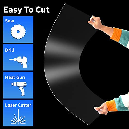 Art3d (2 Pack) 1/8" Thick Plexiglass Sheets - 16" x 12" PET Clear Acrylic Sheets for Art Design, Craft Projects, Signs, DIY in Home, Wedding, Festival,Party,Office