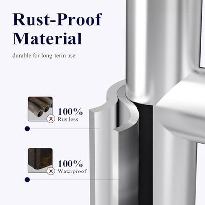 Kitsure Toilet Paper Holder Free Standing – Rustproof Metal Toilet Paper Stand for 4 Rolls with Anti-Slip Base and Shelf for Phone & Small Items, Bathroom Organizers and Storage, Large, Silver