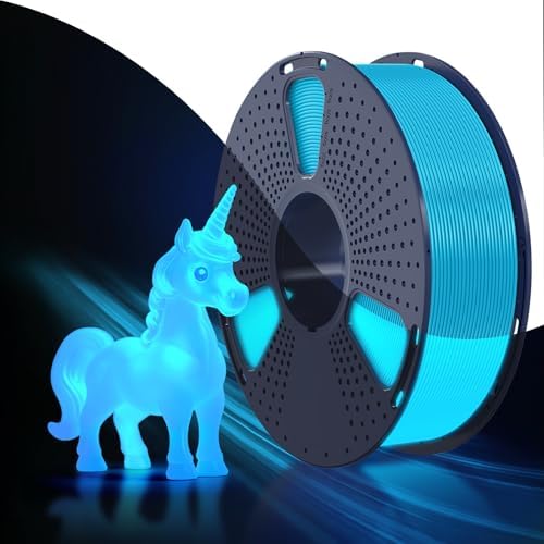 SUNLU PETG Glow in The Dark Filament, Luminous PETG 3D Printer Filament 1.75mm, High Brightness and Long Time Filament, Dimensional Accuracy +/- 0.02mm, 1kg Spool. (Glow Blue)