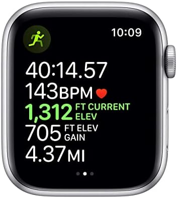 Apple Watch Series 5 (GPS, 40MM) - Silver Aluminum Case with White Sport Band (Renewed)
