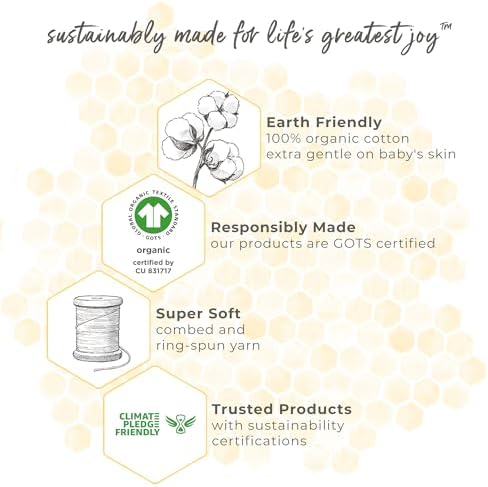 Burt's Bees Baby Unisex Beekeeper Wearable Blanket, Organic Cotton - Light Weight or Medium Weight - Newborn Essentials