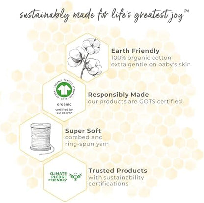 Burt's Bees Baby Unisex Beekeeper Wearable Blanket, Organic Cotton - Light Weight or Medium Weight - Newborn Essentials