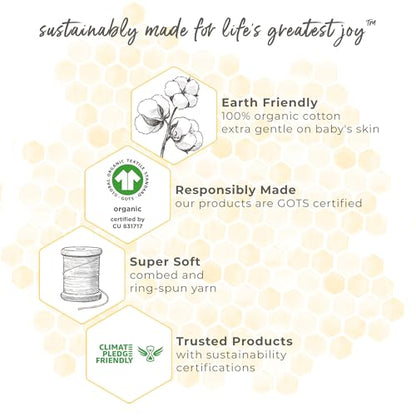 Burt's Bees Baby Infant Burp Cloths, 100% Organic Cotton Extra Absorbent Soft Fabric Drool Cloths, 5-Pack Newborn Must-Have Essential Large Burping Cloths, One Size 17 x 11.75 Inches