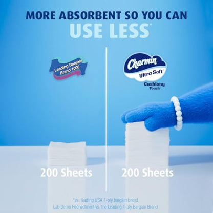Charmin Ultra Soft Cushiony Touch Toilet Paper, 18 Family Mega Rolls = 90 Regular Rolls