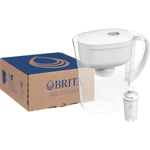 Brita Metro Water Filter Pitcher with SmartLight Change Indicator, BPA-Free, Replaces 1,800 Plastic Water Bottles a Year, Lasts Two Months, Includes 1 Filter, Small - 6-Cup Capacity, White