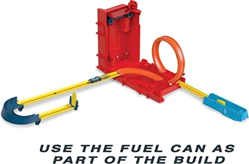 Hot Wheels Track Builder Unlimited Playset Fuel Can Stunt Box, 14 Component Parts & 1:64 Scale Toy Car | Hot Wheels Set of 10 1:64 Scale Toy Trucks and Cars