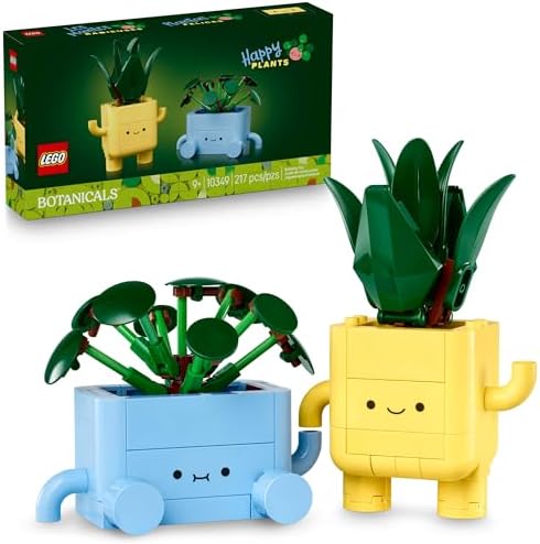 LEGO Botanicals Happy Plants Building Toys - Bedroom or Dorm Room Decor for Girls, Boys, & Adults, Desk or Shelf Display - Birthday Gift Ideas for Kids, Ages 9+ - 10349