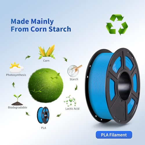 ANYCUBIC PLA 3D Printer Filament, Glow in The Dark, 3D Printing PLA Filament 1.75mm Dimensional Accuracy +/- 0.02mm, 1KG Spool (2.2 lbs), Blue PLA, Glow Blue