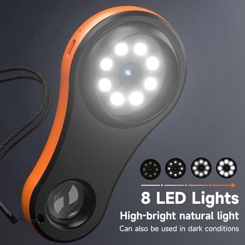 Digital Microscope Handheld 2.0 inch IPS Color Screen,Portable Digital Magnifying Glass,Marco Microscope for Kids,Built-in 8LED Lights,USB Compatible with PC Windows, Mac OS