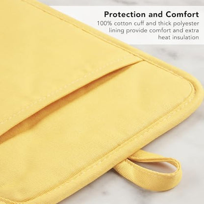 KITCHENAID Ribbed Soft Silicone Pot Holder 2-Pack Set, 2025 Color of The Year, Butter Yellow, 7"x9"