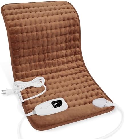 Heating Pad-Electric Heating Pads for Back,Neck,Abdomen,Moist Heated Pad for Shoulder,Knee,Hot Pad for Arms and Legs,Dry&Moist Heat & Auto Shut Off(Brown, 12''×24'')
