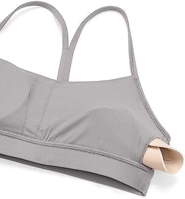 CRZ YOGA Butterluxe Womens Y Back Sports Bra - Padded Racerback Low Impact Spaghetti Thin Strap Workout Yoga Top