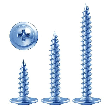 (150 pcs) Wensilon #10×1-1/2" Phillips Truss Head Wood Screws Galvanized Iron Quick Metal Self