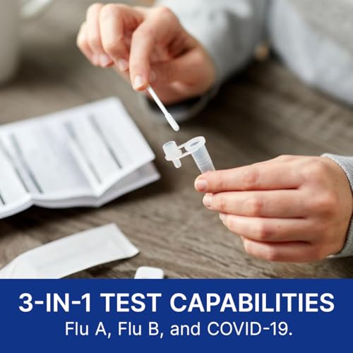 CorDx Tyfast at Home Flu A/B and COVID 19 Rapid Test Kit, Easy, Accurate, Fast Results in 10 Minutes, (10-Pack)