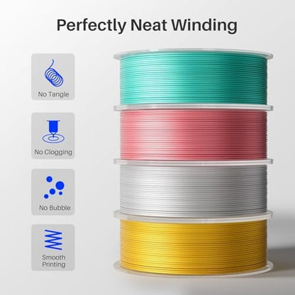 ELEGOO Silk PLA Filament 1.75mm Holly Green 1KG, 3D Printer Filament Dimensional Accuracy +/- 0.02mm, 1kg Spool(2.2lbs) Fits for Most FDM 3D Printers