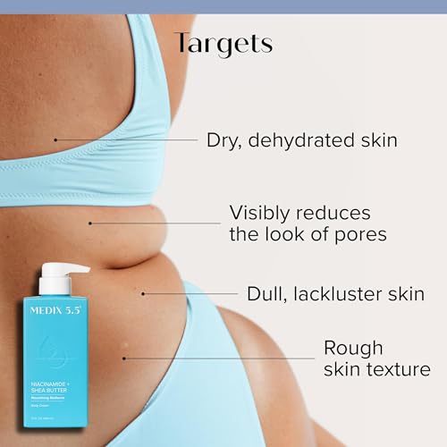 MEDIX Fragrance Free Niacinamide Face Moisturizer + Shea Butter Cream For Face & Body Lotion | Anti Aging Skin Care Firming Cream For Wrinkles, Dark Spots, Large Pores, 15 Fl Oz