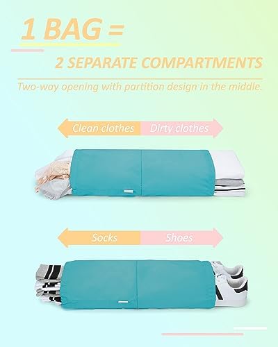 BAGSMART 6 Set Compression Packing Cubes - Lightweight Travel Essentials, Durable Luggage Organizer