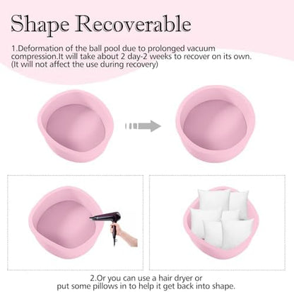 47.2"x 13.8" Foam Ball Pit, Large Ball Pits for Toddlers, Soft Round Playpen Ball Pool for Kids, Ideal Gift for Child Indoor and Outdoor Game, Pink(Balls not Included)