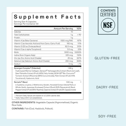 Nutrafol Women's Hair Growth Supplements, Ages 18-44, Clinically Proven for Visibly Thicker and Stronger Hair, Dermatologist Recommended - 1 Month Supply