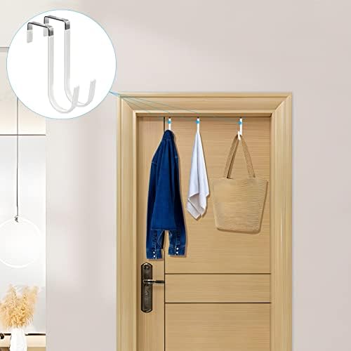 FYY Over The Door Hooks, 10 Pack Door Hangers Hooks with Rubber Prevent Scratches Heavy Duty Organizer Hooks for Living Room, Bathroom, Bedroom Hanging Clothes, Towels, Hats, Coats, Bags White