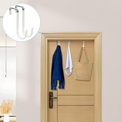FYY Over The Door Hooks, 10 Pack Door Hangers Hooks with Rubber Prevent Scratches Heavy Duty Organizer Hooks for Living Room, Bathroom, Bedroom Hanging Clothes, Towels, Hats, Coats, Bags White