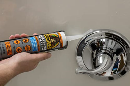Gorilla Waterproof Caulk & Seal Silicone Sealant, 10oz Cartridge (Pack of 12) - Clear Caulking Sealant for Kitchen, Window, Bath, Marine, Door and More