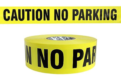 ATERET Caution No Parking Tape 2 Pack 3 inch x 1000 feet, Hazard Safety Tape, Construction Tape for Danger/Hazardous Area, Ideal Use for Halloween Decorations, Party, Work-Site