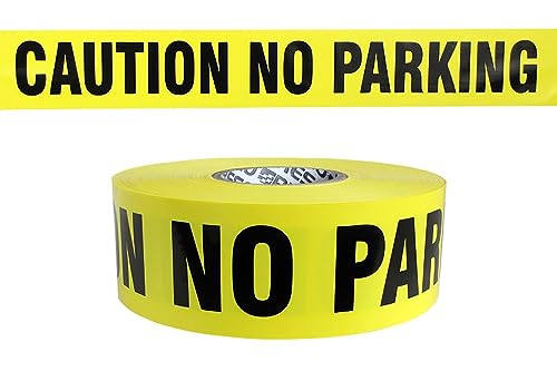 ATERET Caution No Parking Tape 2 Pack 3 inch x 1000 feet, Hazard Safety Tape, Construction Tape for Danger/Hazardous Area, Ideal Use for Halloween Decorations, Party, Work-Site