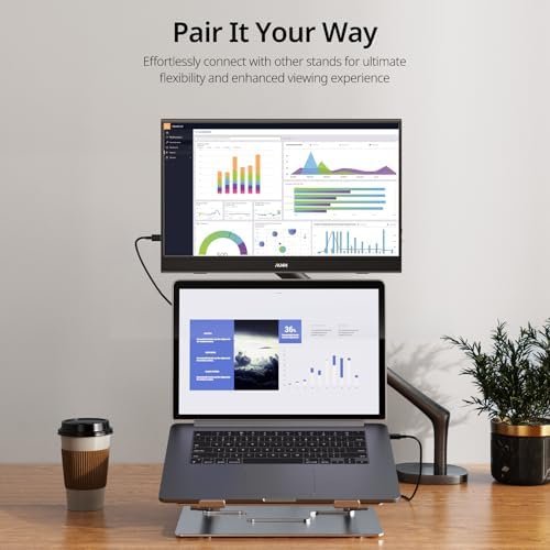 MNN Portable Monitor 15.6inch FHD 1080P USB C HDMI Gaming Ultra-Slim IPS Display w/Smart Cover & Speakers,HDR Plug&Play, External Monitor for Laptop PC Phone Mac (15.6'' 1080P)