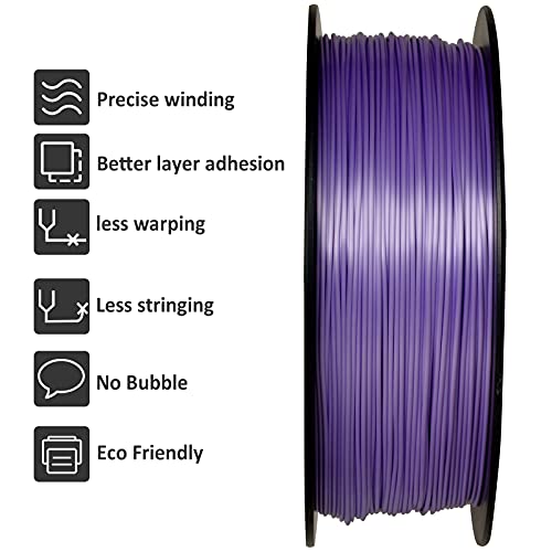 GIANTARM 3D Printer Filament, Silk Purple Pla Filament, 1Kg(2.2lbs) Spool, 1.75mm Dimension Accuracy +/- 0.03mm, 3D Printing Filament