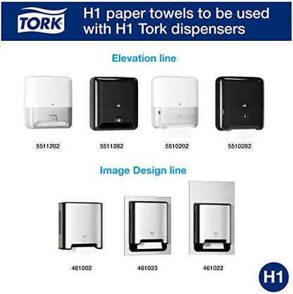 Tork Matic Extra Soft Paper Hand Towel Roll White with Blue Leaf H1, Premium, High Absorbency, 6 Rolls x 300 ft, 290094