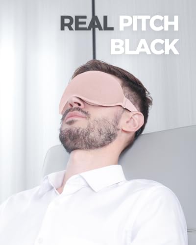 MZOO Luxury Sleep Mask for Back, Side Sleeper, Complete Light Blocking Sleeping Eye Mask Night Blindfold, 3D Zero Pressure & Spacious for Lash Extensions, Breathable Soft Eye Cover Flight Nap Travel