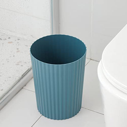 JiatuA Small Trash Can Plastic Wastebasket Round Garbage Container Bin for Bathroom, Kitchen, Bedroom, Home Office, College Dorm, Teal Blue