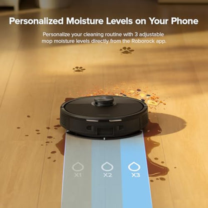 roborock Q7 M5 Robot Vacuum and Mop Combo, 10,000Pa HyperForce Suction, Robotic Vacuum Cleaner, Dual Anti-Tangle System, APP-Controlled Mopping, LiDAR Navigation, for Pet Hair and Carpet, Black