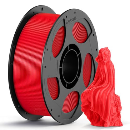 ANYCUBIC PLA 3D Printer Filament, 3D Printing PLA Filament 1.75mm Dimensional Accuracy +/- 0.02mm, 1KG Reusable Spool (2.2 lbs), Red