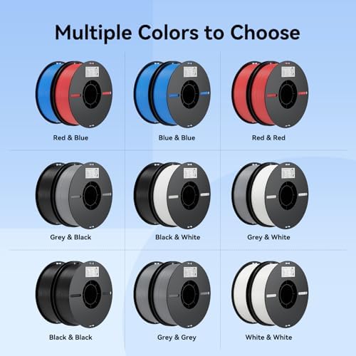 Creality 3D Printer Filament 1.75mm 4KG, PLA Filament Bulk +/- 0.02mm, 4 Pack 1kg Spool(2.2lbs) 3D Printing Filament Fits for Most FDM 3D Printers, 4 White