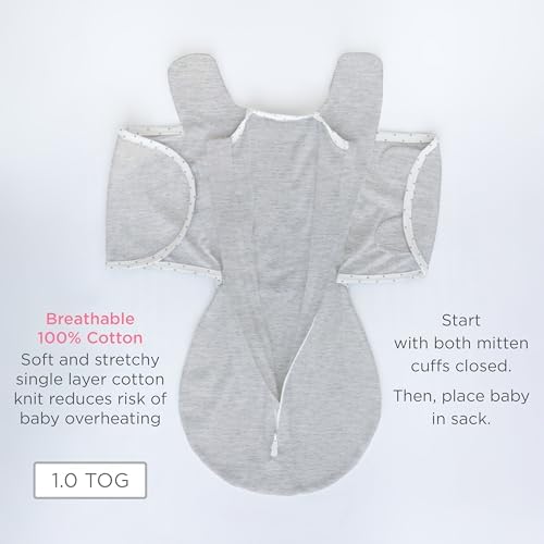 SwaddleDesigns 6-Way Omni Swaddle Sack Arms Up Swaddle for Newborn, More Options to Calm Startle Reflex, Improves Sleep