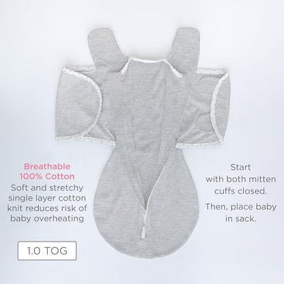 SwaddleDesigns 6-Way Omni Swaddle Sack Arms Up Swaddle for Newborn, More Options to Calm Startle Reflex, Improves Sleep
