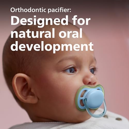 Philips Avent Ultra Air Pacifier - 4 x Light, Breathable Baby Pacifiers for Babies Aged 0-6 Months, BPA Free with Sterilizer Carry Case, SCF085/48
