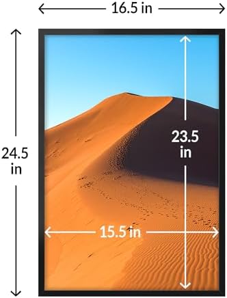 LaVie Home 16x24 Picture Frame for Wall Display, 16x24 Black Picture Frame with HD Plexiglas, 16 x 24 Poster Frame 1 Pack, Display Frame for Vertical or Horizontal, Classic Collection