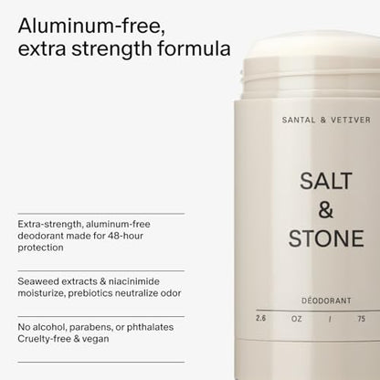 SALT & STONE Aluminum Free Deodorant | Extra Strength 48 Hour Protection for Women & Men | Made with Seaweed Extracts, Shea Butter & Prebiotics (Mini Deodorant Discovery Set)