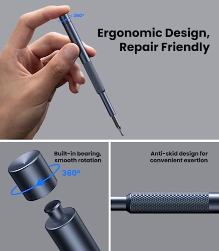AXTH 50-in-1 Small Precision Screwdriver Set, Professional Magnetic Mini Repair Tool Kit for Phone, Computer, Watch, Laptop, Macbook, Ring Doorbell, Eyeglass, Electronic, [Bearing Steel] Screw Driver